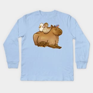 Friendly Capybara Kids Long Sleeve T-Shirt